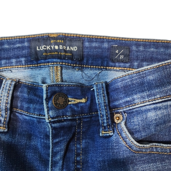 Lucky Brand Ava Crop Hi-Rise Jeans Size 4/27 Blue - Picture 3 of 5